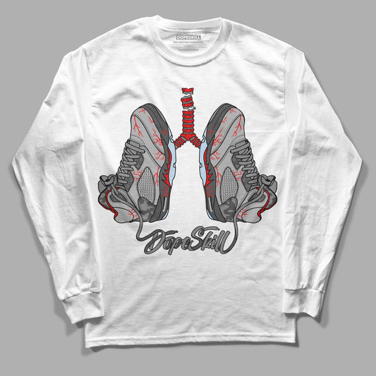 Jordan 5 Retro P51 Camo DopeSkill Long Sleeve T-Shirt Breathe Graphic Streetwear  - White
