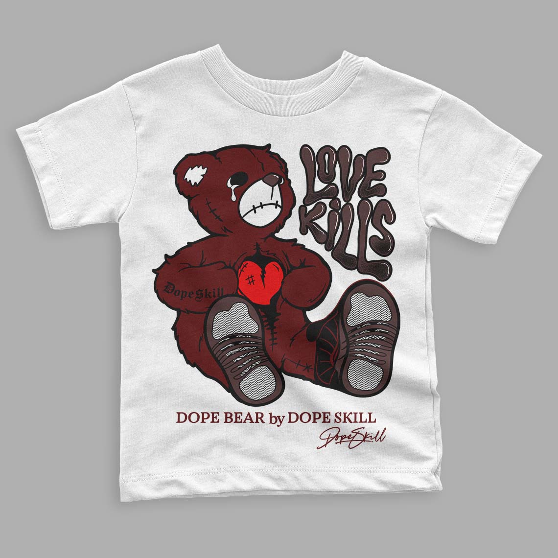Jordan 12 x A Ma Maniére DopeSkill Toddler Kids T-shirt Love Kills Graphic Streetwear  - White 