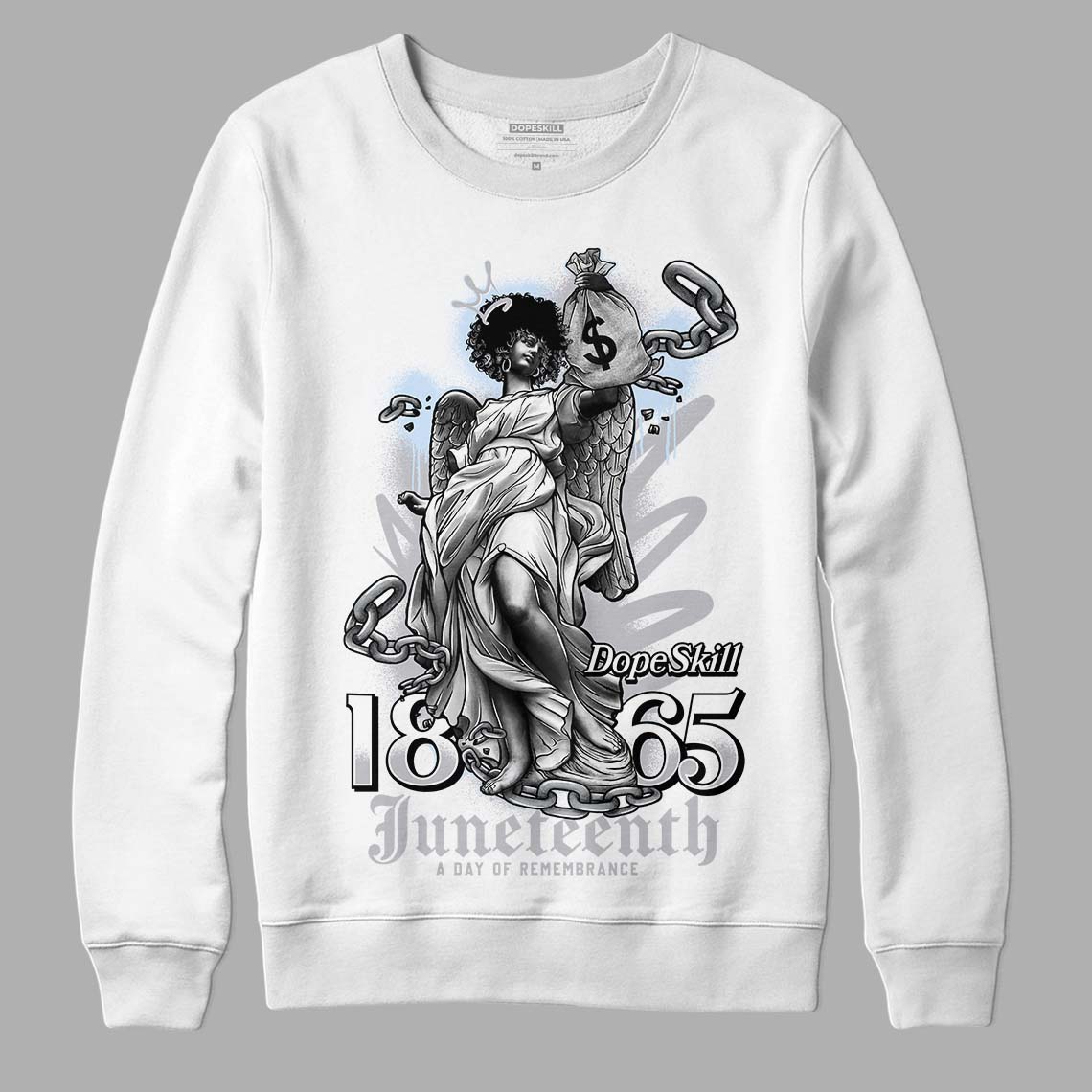 Jordan 11 Retro Low Cement Grey DopeSkill Sweatshirt Juneteenth Graphic Streetwear - White