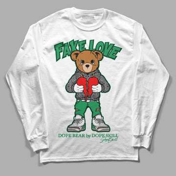  Jordan 3 WMNS “Lucky Green” DopeSkill Long Sleeve T-Shirt Fake Love Graphic Streetwear - White 