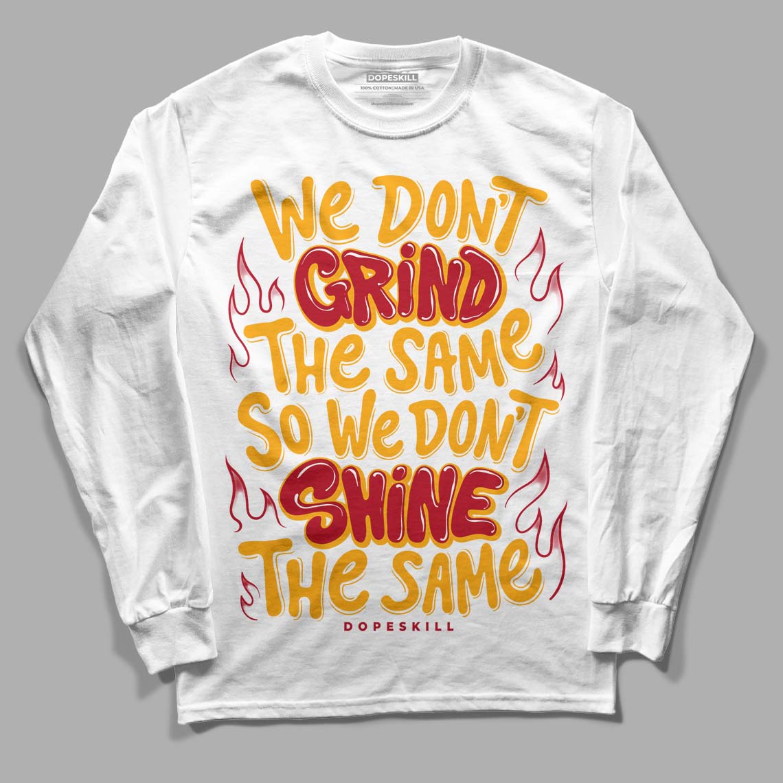 Jordan 7 Retro Cardinal DopeSkill Long Sleeve T-Shirt Grind Shine Graphic Streetwear - White 