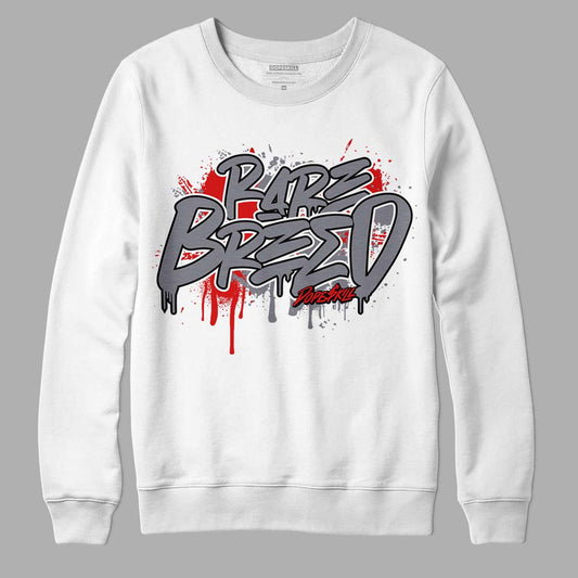 Fire Red 9s DopeSkill Sweatshirt Rare Breed Graphic - White 