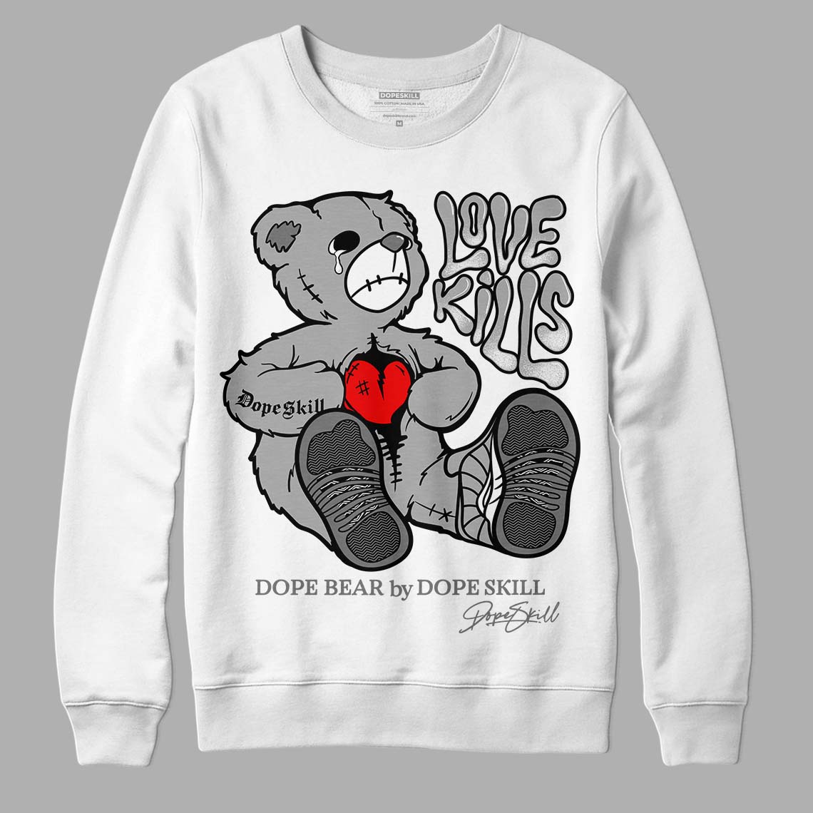 Stealth 12s DopeSkill Sweatshirt Love Kills Graphic - White 