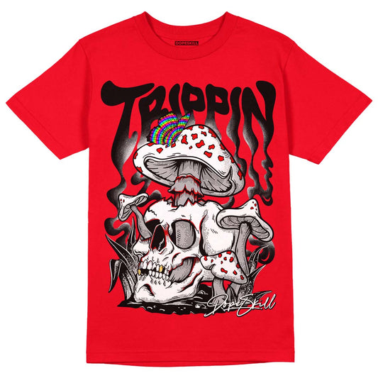 Red Thunder 4s DopeSkill Red T-shirt Trippin Graphic