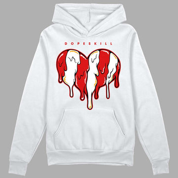  Dunk Low Gym Red DopeSkill Hoodie Sweatshirt Slime Drip Heart Graphic - White 