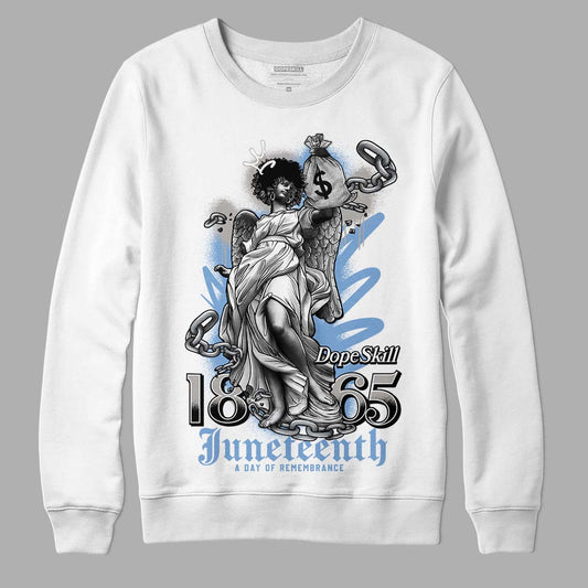 Jordan 5 Retro University Blue DopeSkill Sweatshirt Juneteenth Graphic Streetwear - White 