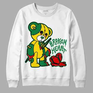 Dunk Low Reverse Brazil DopeSkill Sweatshirt Broken Heart Graphic - White