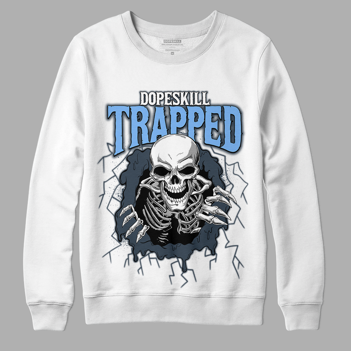 Jordan 6 Midnight Navy DopeSkill Sweatshirt Trapped Halloween Graphic