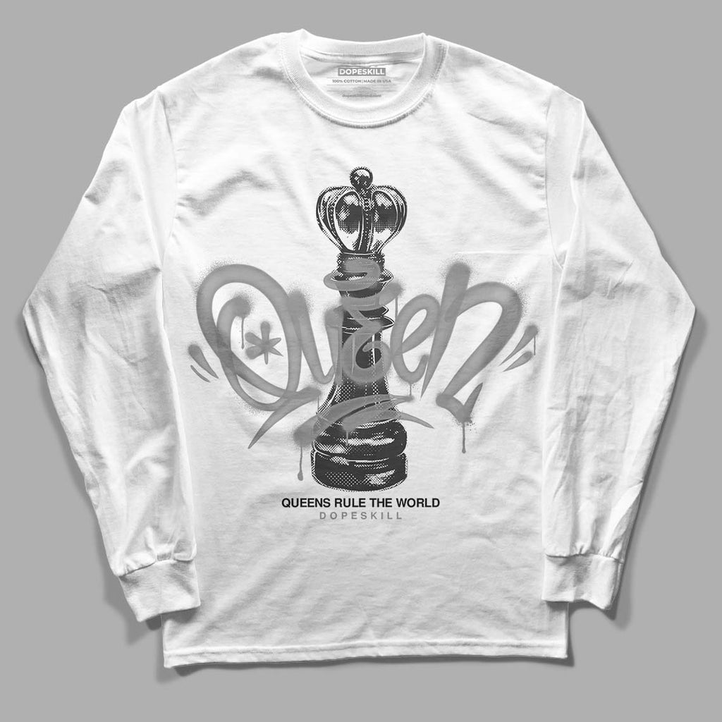 Jordan 1 High OG WMNS Twist 2.0 DopeSkill Long Sleeve T-Shirt Queen Chess Graphic Streetwear - White