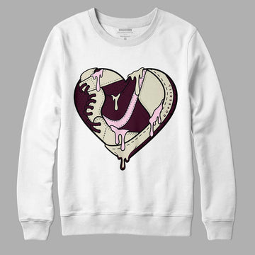 Dunk Low Night Maroon and Medium Soft Pink DopeSkill Sweatshirt Heart Jordan Graphic Streetwear - White 