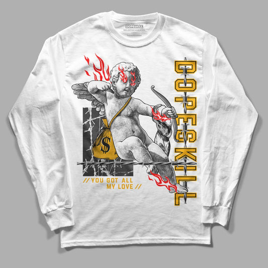 Goldenrod Dunk DopeSkill Long Sleeve T-Shirt You Got All My Love Graphic - White 