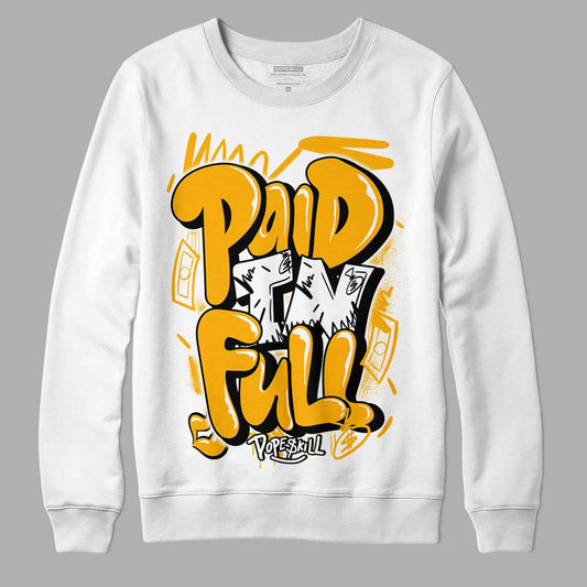 Goldenrod Dunk DopeSkill Sweatshirt New Paid In Full Graphic - White 