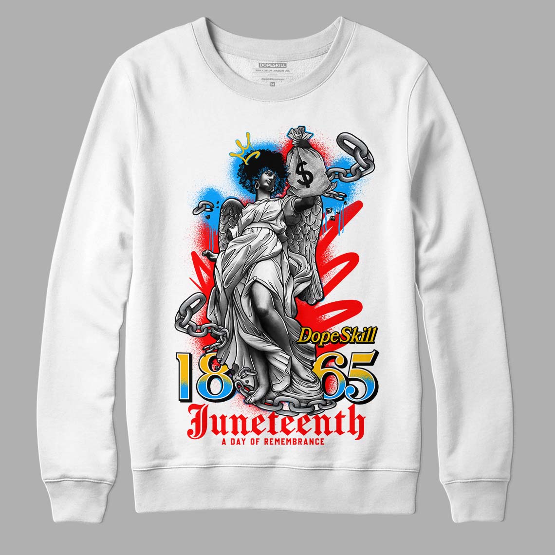 Fruity Pebbles Dunks DopeSkill Sweatshirt Juneteenth Graphic - White