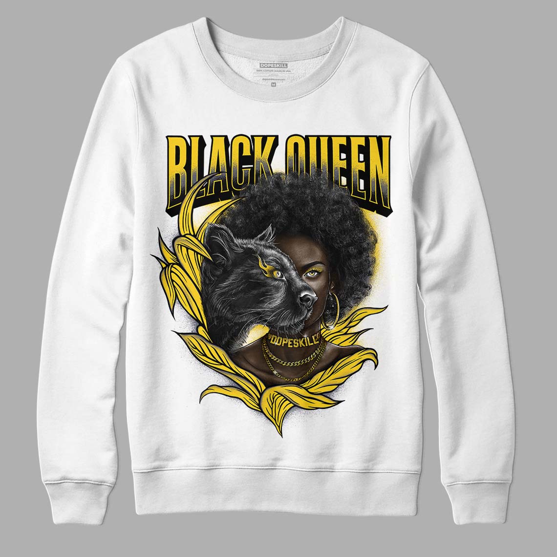 Lightning 4s DopeSkill Sweatshirt New Black Queen Graphic - White 