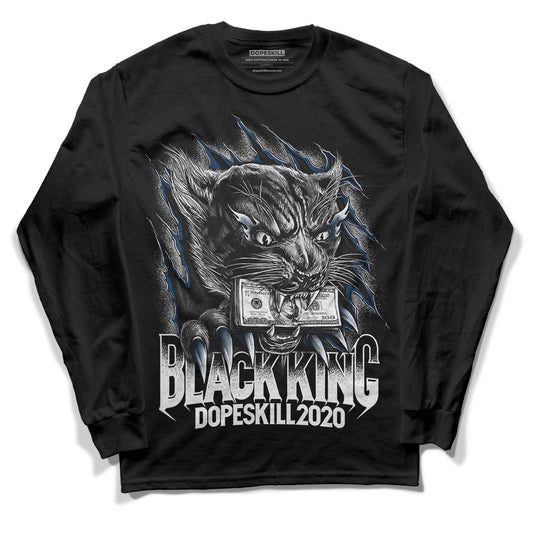Brave Blue 13s DopeSkill Long Sleeve T-Shirt Black King Graphic - Black