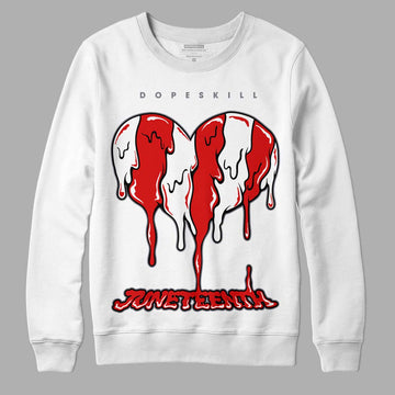 Gym Red 9s DopeSkill Sweatshirt Juneteenth Heart Graphic - White 