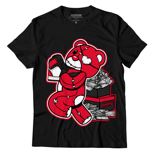 Red Black White DopeSkill T-Shirt Bear Steals Sneaker Graphic