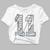 Jordan 11 Retro Low Cement Grey DopeSkill Women's Crop Top No.11 Graphic Streetwear - White