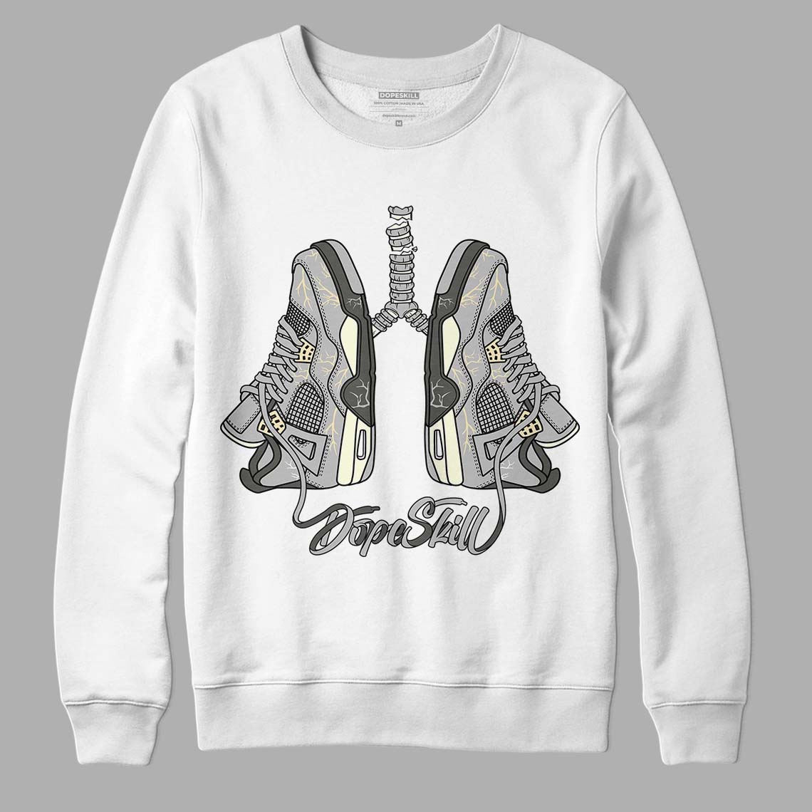 Jordan 4 Retro SE Craft Photon Dust DopeSkill Sweatshirt Breathe  Graphic Streetwear - White 