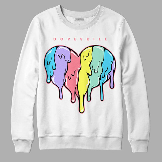 Candy Easter Dunk Low DopeSkill Sweatshirt Slime Drip Heart Graphic - White 