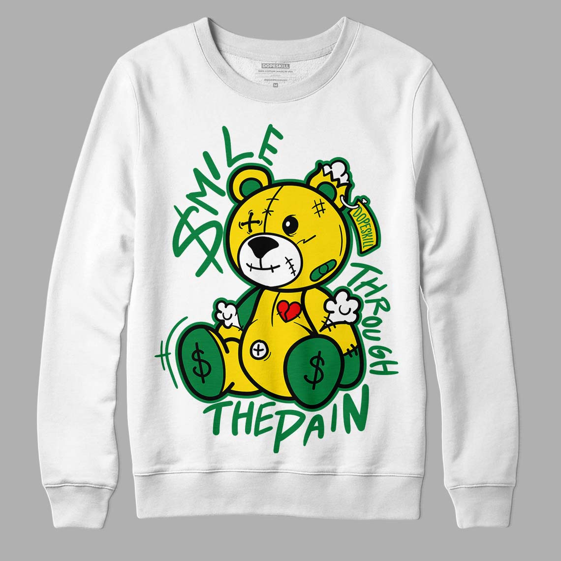 Dunk Low Reverse Brazil DopeSkill Sweatshirt BEAN Graphic - White