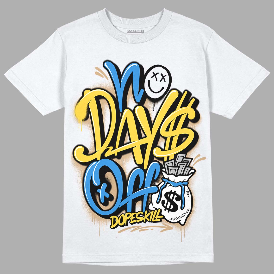 SB Dunk Low Homer DopeSkill T-Shirt No Days Off Graphic - White 