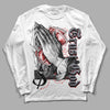Fire Red 9s DopeSkill Long Sleeve T-Shirt Trust God Graphic - White 