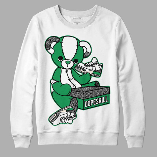 Jordan 3 WMNS “Lucky Green” DopeSkill Sweatshirt Sneakerhead BEAR Graphic Streetwear - White