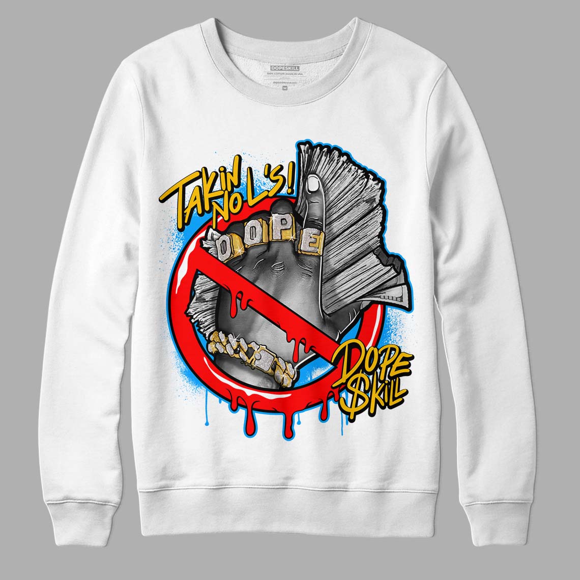 Fruity Pebbles Dunks DopeSkill Sweatshirt Takin No L's Graphic - White