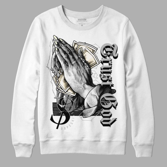 Jordan 4 Retro SE Craft Photon Dust DopeSkill Sweatshirt Trust God Graphic Streetwear - White 