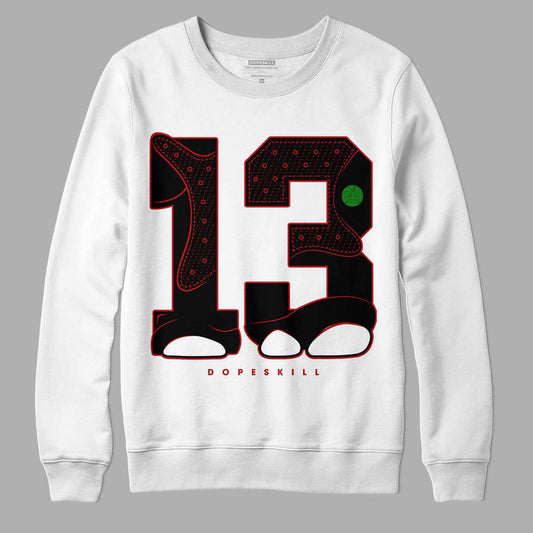 Jordan 13 Retro Playoffs DopeSkill Sweatshirt No.13 Graphic Streetwear - White 