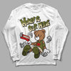 Travis Scott x Jordan 1 Low OG “Olive” DopeSkill Long Sleeve T-Shirt Money Is Our Motive Bear Graphic Streetwear - White