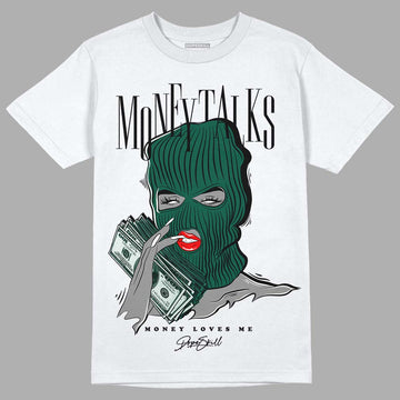 Lottery Pack Malachite Green Dunk Low DopeSkill T-Shirt Money Talks Graphic - White