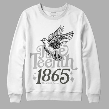 Jordan 4 Retro SE Craft Photon Dust DopeSkill Sweatshirt Juneteenth 1865 Graphic Streetwear - White