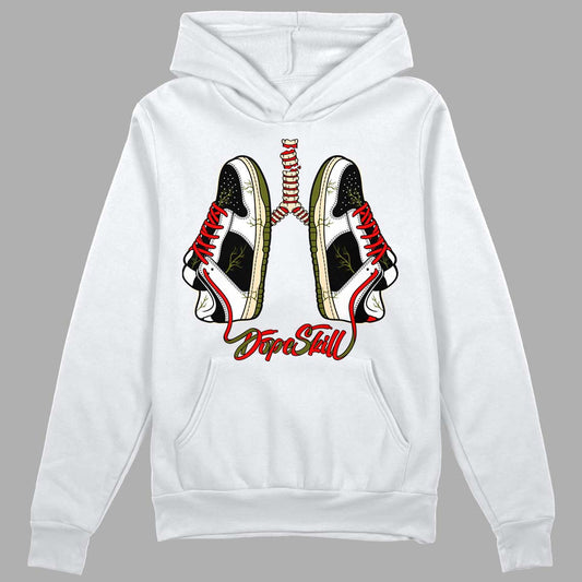 Travis Scott x Jordan 1 Low OG “Olive” DopeSkill Hoodie Sweatshirt Breathe Graphic Streetwear - White