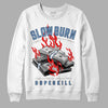 Jordan 5 Retro University Blue DopeSkill Sweatshirt Slow Burn Graphic Streetwear - White