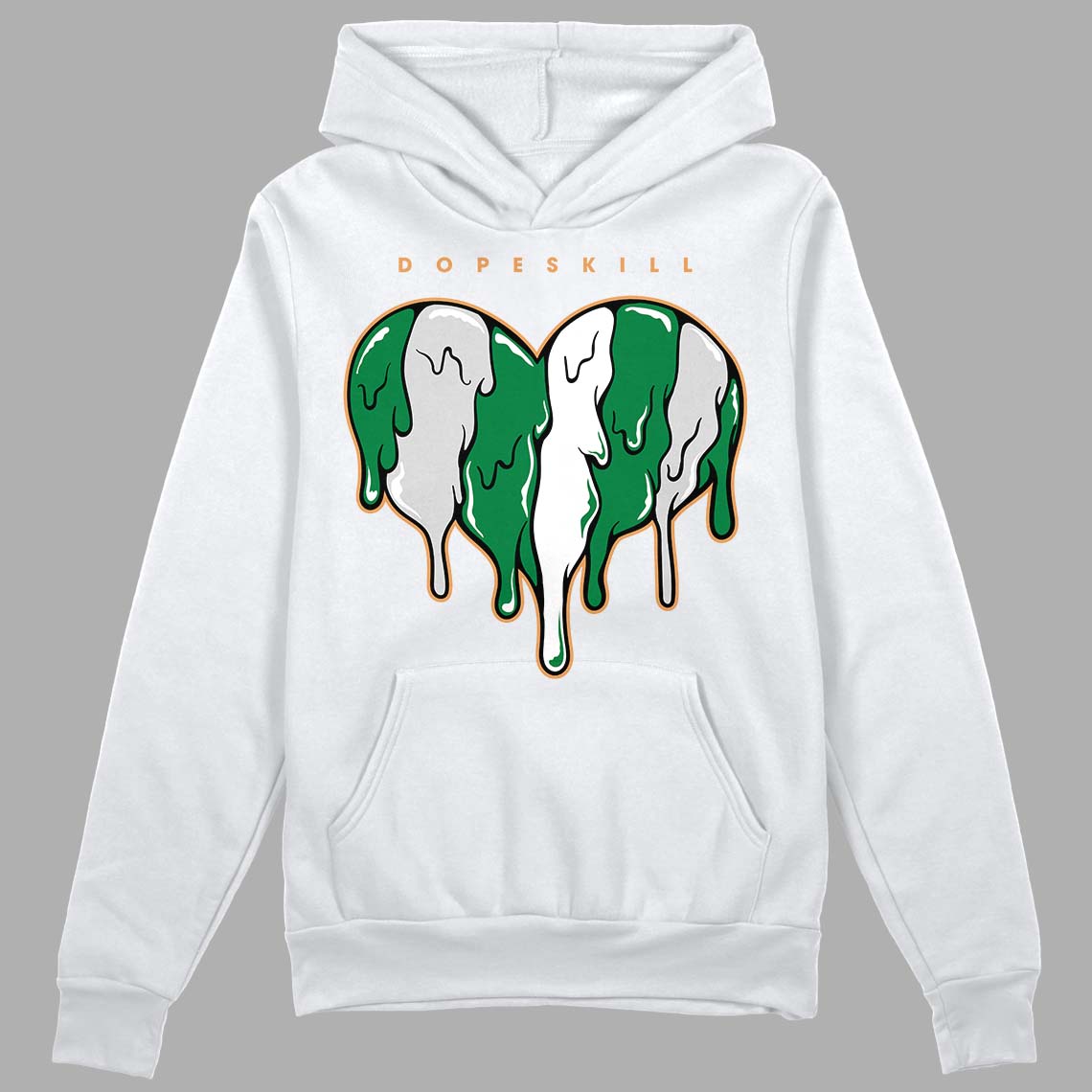 Nike SB x Jordan 4 “Pine Green” DopeSkill Hoodie Sweatshirt Slime Drip Heart Graphic Streetwear - White