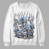 Jordan 5 Retro University Blue DopeSkill Sweatshirt Chillin Graphic Streetwear - White 