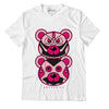 AJ 1 Mid Coral Chalk DopeSkill T-Shirt Leather Bear Graphic