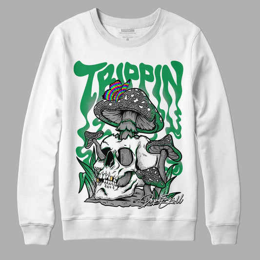 Jordan 3 WMNS “Lucky Green” DopeSkill Sweatshirt Trippin Graphic Streetwear - White