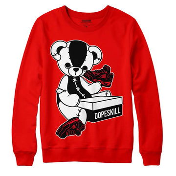 Red Thunder 4s DopeSkill Red Sweatshirt Sneakerhead BEAR Graphic