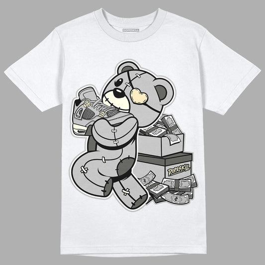 Jordan 4 Retro SE Craft Photon Dust DopeSkill T-Shirt Bear Steals Sneaker Graphic Streetwear - White