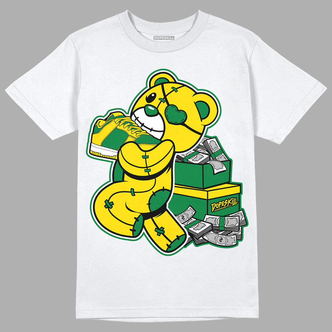 Dunk Low Reverse Brazil DopeSkill T-Shirt Bear Steals Sneaker Graphic - White