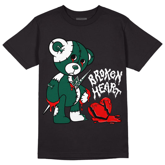 Lottery Pack Malachite Green Dunk Low DopeSkill T-Shirt Broken Heart Graphic - Black
