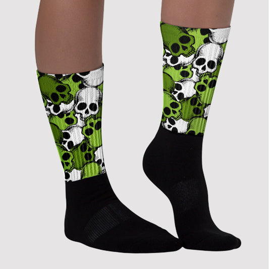 Drawn Skulls Sublimated Socks Match Dunk Low 'Chlorophyll'