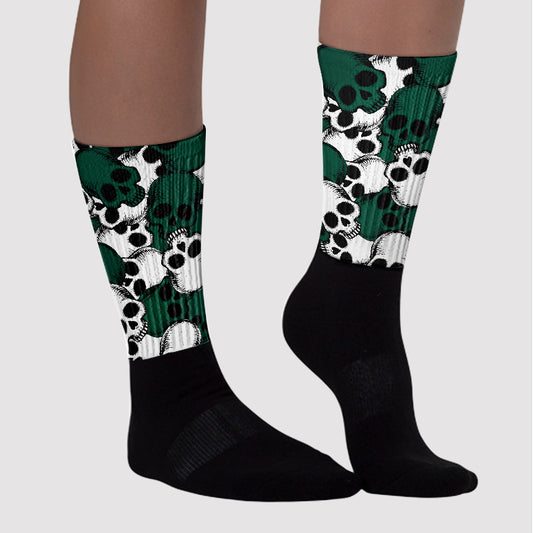 Lottery Pack Malachite Green Dunk Low Sublimated Socks Drawn Skulls Graphic