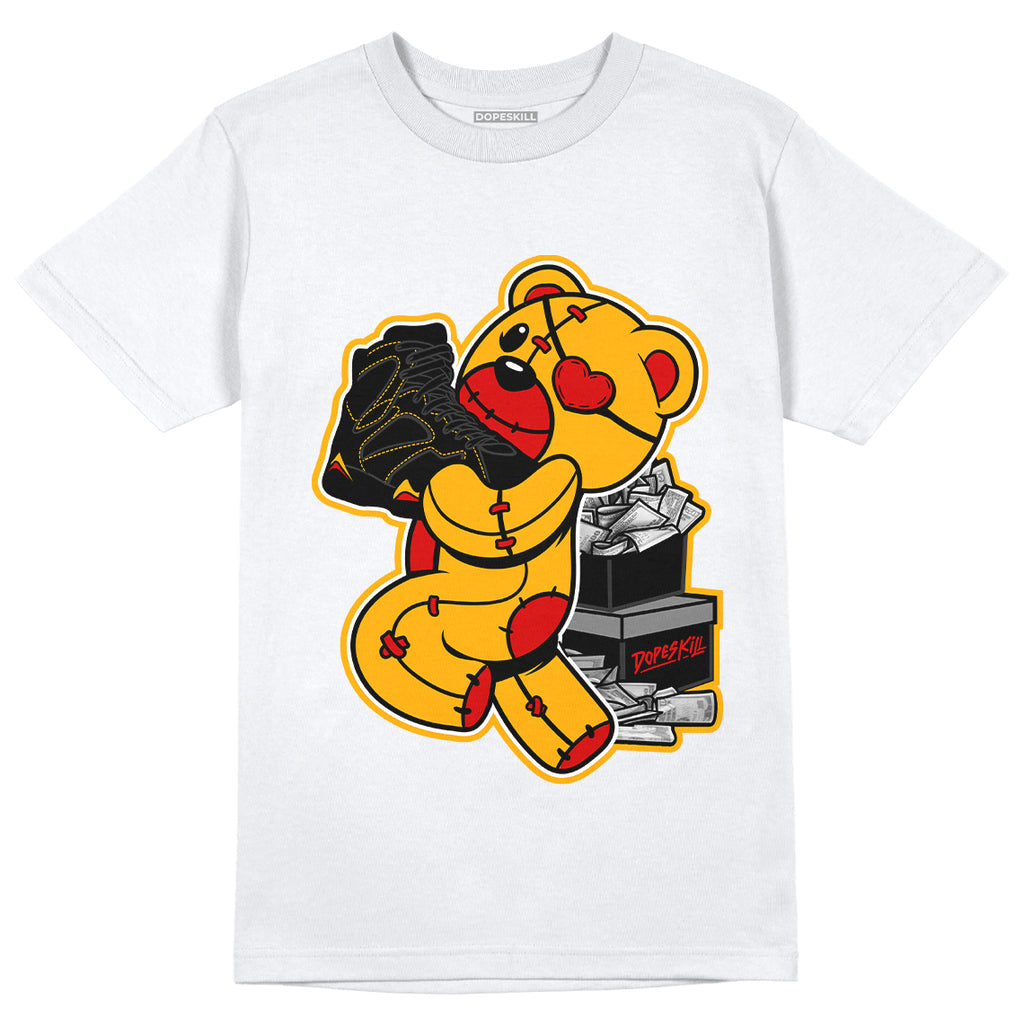 Jordan 7 Citrus DopeSkill T-Shirt Bear Steals Sneaker Graphic - White