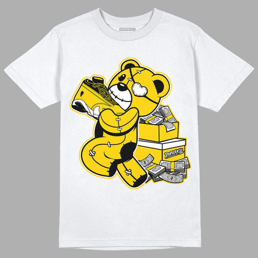 Light Ginger 14s Retro DopeSkill T-Shirt Bear Steals Sneaker Graphic - White