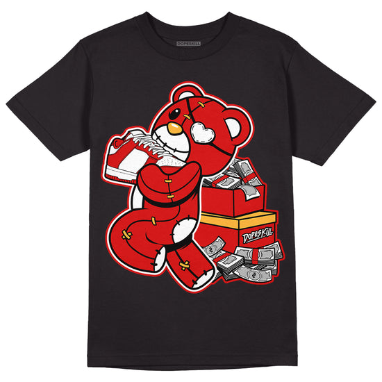 Dunk Low Gym Red DopeSkill T-Shirt Bear Steals Sneaker Graphic - Black 