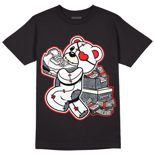 Jordan 3 Retro White Cement Reimagined DopeSkill T-Shirt Bear Steals Sneaker Graphic Streetwear - Black